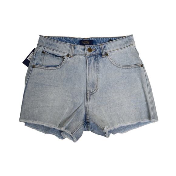 Cavalli Class Womens 27 Frayed Hem Denim Shorts NEW - Picture 1 of 11